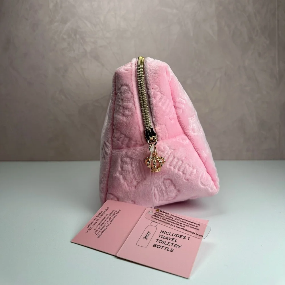 Juicy Couture Pink Embossed Crown Cosmetic Pouch